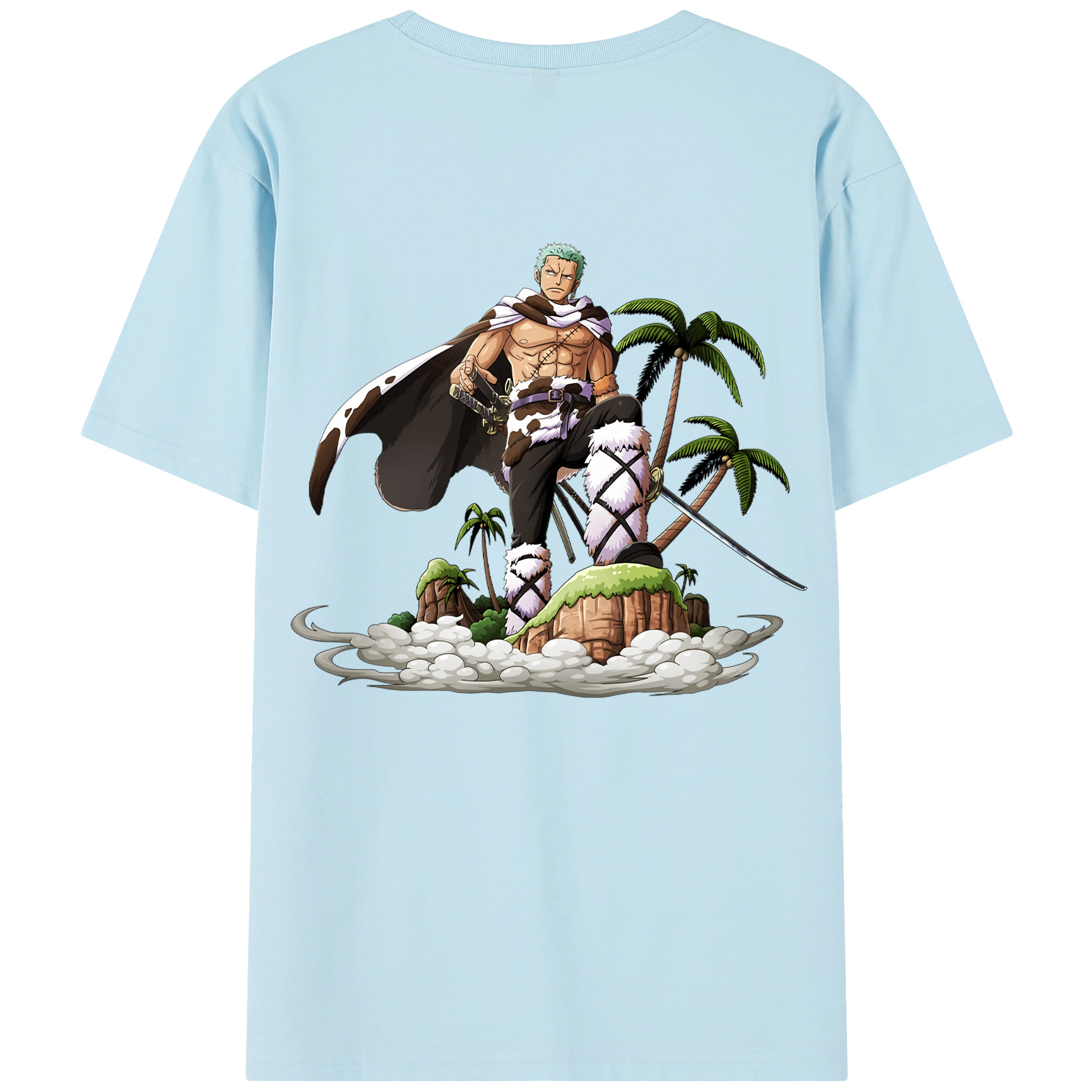 ワンピース ロロノア・ゾロ ONE PIECE Roronoa Zoro 綿100％半袖Tシャツ（背面プリント）